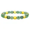 Pulsera Popular Transfronteriza Pulsera Elástica de Piedra Natural con Cuentas 8mm Piedra Dongling Ojo de Tigre Amatista Granate Pulsera