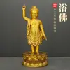 Estatua de Buda Latón Buda Shakyamuni Adorno Buda de la Medicina Artesanía Totalmente de Cobre Hogar Salón Budista Ofrenda