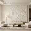 Paneles de moldeo con textura curva GRG para personalización de toda la casa, superficies de pared artísticas cóncavas y convexas aerodinámicas para villas y alojamientos, diseño de pared tridimensional