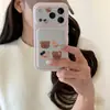 Capa de Celular com Laço e Bolinhas Ursinho para iPhone 18 Pro Max, Apple 17, Fofa 16, Estilo Coreano 15