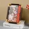 Novo Porta-Retrato com Moldura Vazada e Pintura 3D, Novo Porta-Retrato de Canto de Cobre, Material de PVC com Superfície de Vidro, Novo Suporte de Exibição com Efeito 3D Estilo Chinês, Estilo Chinês