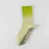 Calcetines de Yoga Antideslizantes de Color Degradado para Mujer Verano Calcetines Deportivos Largos de Compresión para Pantorrilla Absorbentes de Sudor y Desodorantes Calcetines de Pilates de Media Pantorrilla