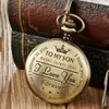 Punto A MI HIJO, Esposo, ABUELO colgante de reloj de bolsillo de cuarzo vintage tallado reloj de bolsillo vintage