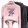 Nova camiseta infantil da moda, estilosa blusa de manga comprida com gola alta parcial em fleece, top legal para meninos, nova camada interna de outono e inverno