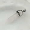 Colgante de lápiz hexagonal de doble punta de cristal de jade natural para collar y pendientes DIY, venta al por mayor, estilo de moda moderno europeo y americano