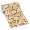 Pegatina de pared autoadhesiva con impresión UV Forma de abanico densa de oro fino Pared de fondo de sala de estar al por mayor