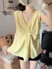 6175# Camisa Protectora Solar sin Mangas Holgada Estilo Coreano para Mujer Ropa de Abrigo de Verano Sentido del Diseño Casual Versátil Chaleco Dulce Moderno