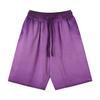 320g algodão puro retrô gradiente bicolor shorts desgastados folgados masculino e feminino casual esportivo oversize