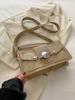 Bolso Pequeño Retro Moda Nueva Primavera Otoño e Invierno Bolso de Hombro Cruzado Textivo Commuter Simple de Trabajo Cuadrado