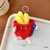 Fofo Criativo Menina Coração Hambúrguer Batata Frita Torrada Bolsa de Pelúcia Pingente Chaveiro Boneca Desenho Animado Enfeites Pendentes Atacado