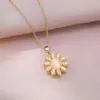 Collar para Mujer Moda Nicho Nuevo Diseño Colgante Celebridad de Internet Flor de Zircón Bauhinia Giratoria Temperamento Collar de Acero Titanio