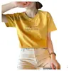 Camiseta de Manga Corta para Mujer, Nuevo Estilo Verano 2026, Top de Cuello Redondo, Camiseta Holgada Estampada para Mujer