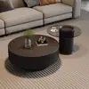 Nova Combinação Mesa de Centro Minimalista em Pedra Sinterizada Sala de Estar Uso Doméstico Moderna Leve Luxo Celebridade da Internet Mesa de Chá Redonda Apartamento Pequeno Sensação de Alto Padrão