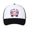 Gorra de béisbol de esponja para el Día de la Independencia Americana de venta caliente transfronteriza, sombrero de Amazon, gorra con tarjeta de transferencia térmica, impresión de logotipo