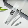 Cepillo de dientes desechable y pasta de dientes 2 en 1, apto para hoteles, habitaciones de familias, artículos de aseo, cabello suave, utensilios dentales.