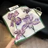 Pañuelo de Seda 70 Cuadrado Moda Coreana de Alta Gama Versátil Profesional Seda Sintética Pequeño Pañuelo de Cuello Estampado Retro Pañuelo de Seda para Mujer
