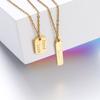 Colgante de Etiqueta Pequeña de la Suerte con Conservación de Color de 18K, Versátil con Letras, Colgante de Etiqueta Chapado en Oro, Hecho a Mano, Accesorios para Colgante de Collar DIY