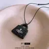 Colar Pingente Cruz Cravejado com Diamantes em Cordão de Cera Estilo Coreano Moda Casual Personalidade Design de Corrente para Clavícula Joias de Nicho para Mulheres