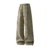 Pantalones rectos tie-dye estilo americano para hombre, nueva colección casual primavera/otoño, talla grande, corte holgado, versátiles pantalones de pierna ancha