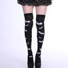 Meias Halloween Estampadas Teia de Aranha Morcego Caveira Meias Acima do Joelho Meias Cruzadas Transfronteiriças