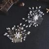 Novo Pente de Cabelo com Pérolas de Cristal Feito à Mão para Noiva Acessórios para Vestido de Casamento Garfo de Cabelo Presilha de Cabelo para Noiva Acessórios de Cabelo Lote