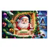 Novo pano de fundo de Natal do Papai Noel transfronteiriço, pano para pendurar, adereços de festa, decoração, fundo para fotos, faixa de bandeira