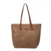 Bolso de Paja Estilo Resort Bosque de Verano para Mujer Corte Simple Gran Capacidad Tejido Bolso de Hombro de Playa junto al Mar