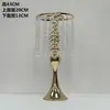 Soporte de flores de mesa accesorios de boda cortina de cuentas de cristal nueva recipiente para flores decoración de lugar de boda decoración de mesa principal adornos de hierro forjado