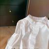 Camisa Blanca Estilo Palacio Francés de Cuello Alto para Mujer Diseño Primavera 2025 Sentido Nicho del Diseño Camisa Elegante