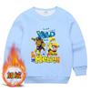 Ropa para niños Wang Wang, suéter de algodón con cuello redondo para niños, abrigo cálido para bebés, además de jersey acolchado de terciopelo, una generación de cabello