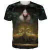 Transfronterizo AliExpress Amazon Verano Impresión Digital 3D Juego Mito Oscuro Goku Marea Nacional Camiseta de Manga Corta para Hombre
