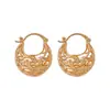 Pendientes de metal con forma de nido de pájaro hueco, elegantes pendientes vintage franceses, diseño de hebilla de oreja de metal, elegantes pendientes