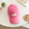 Boné de Baseball Bordado de Gato Estilo Coreano, Versátil e Emagrecimento Facial, Chapéu Casual de Verão para Uso Externo com Proteção Solar para Mulheres