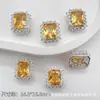 Banhado a Cobre 18K Zircônia Grande Incrustada Retangular Pedra Natural Acessórios Contas Espaçadoras Múltiplos Passos DIY Pulseira de Cristal com Contas Colar