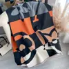 Bufanda Chal de Estilo Coreano Otoño e Invierno Costuras Color Dopamina Diseño de Letras Forrado Alta Calidad Cálido Cachemir Sintético para Mujer