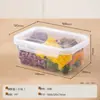 Caixa Portátil de Grau Alimentício para Conservar Alimentos Frescos Caixa de Armazenamento de Frutas e Vegetais para Geladeira Grande Capacidade Congelador Selada à Prova de Umidade Caixa Organizadora