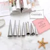 Fabricantes suministro acero inoxidable Danés grande trompeta de tubo espiral trompeta crujiente bolsa de trompeta molde de cono Boquilla para manga pastelera de bolsa de trompeta DIY