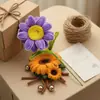Girasol Producto Terminado Palo Retorcido Girasol Rosa Flor Artificial Creativo DIY Flor Artificial de un Solo Tallo Regalo para el Día del Maestro