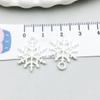 1 nuevo colgante colgante serie copo de nieve muñeco de nieve navideño plateado brillante accesorios para collar pulsera DIY