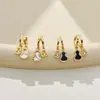 Pendientes de Tachuela Retro de Lujo Ligero Francés Doble Calabaza Tendencia China Temperamento Nicho Estilo Antiguo Pendientes de Tachuela de Estilo de Viaje de Alta Gama