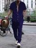 Traje Casual Esportivo Tendência Verão Europeu e Americano Transfronteiriço Amazon Aliexpress Terno Masculino Jacquard Gola Lapela Calça