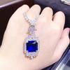 Simulação de luxo Princesa Esmeralda pingente de diamante quadrado pequeno livro vermelho Alto conjunto de jóias de luxo colar de diamante cheio atacado
