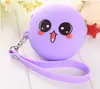 Bolsa de Monedas de Dibujos Animados Bolso para Monedas Creativo para Mujer Mini Redondo de Silicona con Cremallera Bolsa para Auriculares Color Caramelo Correa de Brazo Bolsa para Llaves