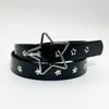(No Estrictamente Seleccionado) Cinturón de Cuero Perforado con Tachuelas de Estrella Estilo Punk Transfronterizo para Jeans de Mujer, Nuevo Estilo de Nicho Y2K