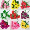Flores artificiales de plástico, flores falsas, flores para sala de estar, rosas, girasoles, ramos hechos a mano, estilos nuevos, accesorios de baile, venta al por mayor de fábrica