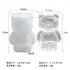 Molde tridimensional para hornear hielo con forma de oso, espejo, vela de aromaterapia, jabón hecho a mano, molde de silicona de yeso