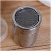 Espolvoreador de Acero Inoxidable 304 con Tapa, Tarro de Malla para Cacao en Polvo, Tamiz para Polvo de Hornear, Tarro para Almacenamiento de Condimentos