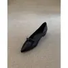 Primer Encuentro con los Nuevos Zapatos de Mujer de la Temporada para Aumentar la Altura, Punta Fina Retro Lazo Nudo Estilo Francés Elegantes Versátiles Zapatos de Trabajo