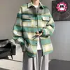 Casaco de lã masculino, jaqueta da moda outono e inverno com gola lapela, marca de moda jovem, jaqueta versátil casual solta estilo pequeno Chanel