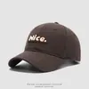 Gorra infantil personalizada de estilo vintage moderno, gorra de béisbol de color liso con etiqueta NICE, gorra de estilo hip-hop callejero para exportación